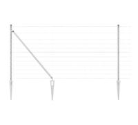 Wild Fence with Spikes Mesh Silver Galvanised Steel Outdoor Post Set vidaXL