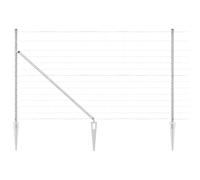 Wild Fence with Spikes Mesh Silver Galvanised Steel Outdoor Post Set vidaXL