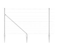 Wild Fence with Spikes Mesh Silver Galvanised Steel Outdoor Post Set vidaXL