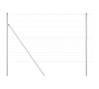 Wild Fence with Spikes Mesh Silver Galvanised Steel Outdoor Post Set vidaXL