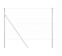 Wild Fence with Spikes Mesh Silver Galvanised Steel Outdoor Post Set vidaXL
