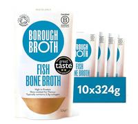 Wild Fish Bone Broth by Borough Broth - Premium Sustainably Caught Fish Broth - High Protein & Collagen - Low Calorie, Low Carb, Gluten-Free & Keto - Chilled Bone Broth - 10 x 324g