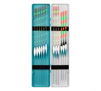 Wild Fishing Float Set with Ultra Sensitive Floating Designs, Bright Day and Night Floats, Foam and Fiberglass Material, Comes with Protective Case (A)