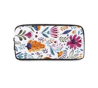 Wild Floral Art Large Boys Pencil Case with Zip Up Boys Pencil Cases Pen Case Cute Things Secondary High School College Sixth Form Stationery Gifts for Women Men