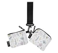 Wild Floral Neutral Modern Dual Wristlet Wallets for Women Slim Detachable Change Purse Wallet with Zipper Pocket for Ladies Girls 2 Packs, Wild Floral Neutral Modern, One Size