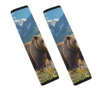 Wild-flower Bear Car Seat Belt Pads Cover Durable Seatbelt Shoulder Strap Car Accessories 2PCS