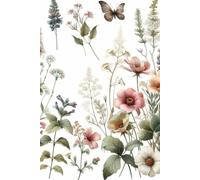 Wild Flower Meadow and Butterfly Notebook 120 blank lined pages