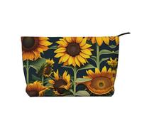 Wild Flower Sunflower Corduroy Makeup Bag Travel Cosmetic Bag Organizer Toiletry Bag