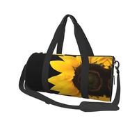 Wild Flower Sunflower Duffle Bag With Shoes Compartment And Adjustable Strap,Foldable Travel Duffel Bags For Men Women,Waterproof Duffel Bags, Black, One Size