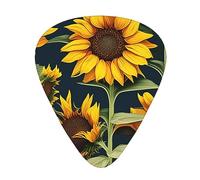 Wild Flower Sunflower Exceptional Guitar Pick â€“ Single-Side Full-Print, Abs Material Plectrum â€“ Diverse Thickness For Varied Music Experience â€“ Ideal For Guitars And Ukuleles,Guitar Pick,