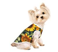 Wild Flower Sunflower Print Dog Shirt Summer Lightweight Pet T Shirts Soft Breathable Stretchy Cats Dogs Tee Shirt