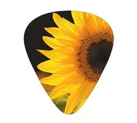 Wild Flower Sunflower Print Guitar Picks 12-Pack - Assorted Thickness Picks (0.46 mm, 0.71 mm, 0.96 mm) with Storage Box & Assorted Unique Design for Acoustic, Electric, Bass, and Ukulele Players