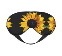 Wild Flower Sunflower Print Sleep Mask Silk Eye Cover Soft Satin Blindfold Elastic Strap Night Eyeshade Travel Nap for Women Men