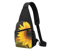 Wild Flower Sunflower Printed Chest Bag Sling Bag for Men Women, Outdoor Crossbody Fanny Packs Hiking Chest Packs Sport Daypacks
