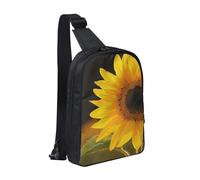 Wild Flower Sunflower Printed Chest Bag Sling Bag for Men Women, Waterproof Crossbody Backpack Men Bag for Runner Workout Hiking Cycling Travel