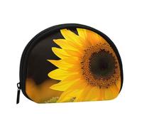 Wild Flower Sunflower Printed Coin Purse for Women Cute Small Change Wallet Mini Coin Purses Pouch with Zipper