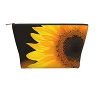 Wild Flower Sunflower Prints Trapezoid Makeup Bag Travel Cosmetic Organizer with Foam Padding for Gym, Office, and Weekend Trips