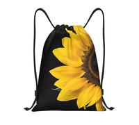 Wild Flower Sunflower Title: Lightweight Drawstring Duffel Bag â€“ Water-Resistant Foldable Gym Sack with Adjustable Shoulder Strap, Ideal for Sports, Yoga, Travel and School