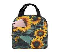 Wild Flower Sunflowers Lunch Bag Handheld Bento Bag Picnic Miscellaneous Shopping Bag
