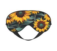 Wild Flower Sunflowers Print Breathable Full-Cover Eye Mask Stylish Adjustable Nap Night Restful Environment