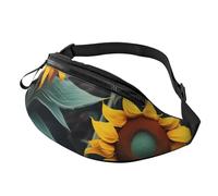 Wild Flower Sunflowers Print Pack Lightweight Adjustable Unisex Waist Bag Travel Running Crossbody Belt Bags