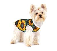 Wild Flower Sunflowers print Tshirts for Small Dogs Dog's Fashion Shirt Breathable Sleeveless Shirts for Small Dogs