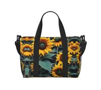 Wild Flower Sunflowers Travel Bags, Weekender Carry On For Women, Sports Gym Bag, Workout Duffel Bag,Overnight, Black, One Size