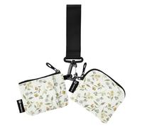 Wild Flower Texture Style Dual Coin Purse Credit Card Holder Wallet Slim Portable Women's Money Organizers with Zipper Coin Pocket for Men Women 2 Packs, Wild flower texture style beige, One Size,