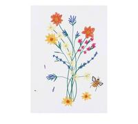 'Wild Flowers And A Bee' Temporary Tattoo - Water Resistant, Skin-Safe, Non-Toxic Transfer (TO00074385)