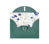 Wild Flowers And Cornflowers Daisies Print Greeting Cards With Envelopes,Holiday,Birthday,Wedding,And All Occasions