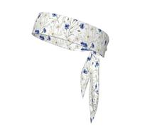 Wild Flowers And Cornflowers Daisies Print Head Tie Headbands, Ninja Karate Tie, Athletic Sweatbands,Sweat Wicking Workout Head Band