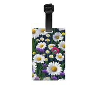 Wild Flowers and Cornflowers Daisies Print Luggage Tags Suitcases Waterproof Labels Set for Daily Use Cruise Ships Air Travel