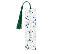 Wild Flowers and Cornflowers Daisies Print Reading Page Markers, 5pcs Wooden Bookmarks with Tassels,Teachers Reading Book Lovers Gifts