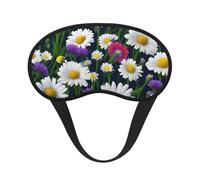 Wild Flowers and Cornflowers Daisies Print Sleep Mask for Side Sleepers Cup-Shaped Blackout Eye Mask Shades Cover for Men and Women