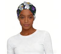Wild Flowers and Cornflowers Daisies Print Stretch Headscarf Hat Lightweight Breathable Vacation Women's Fashion Head Wrap