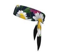 Wild Flowers and Cornflowers Daisies Print Tennis Head Sport Head Tie for Men Women Soccer Basketball Teams Heads Ties