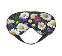 Wild Flowers and Cornflowers Daisies Print Travel Office Airplane Night Sleep Shading Blindfold Adjustable Strap Eye Mask