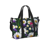 Wild Flowers and Cornflowers Daisies Print Women Men Travel Hand Bag Lightweight Foldable Camping Daily Use Outdoor Activities