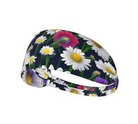 Wild Flowers and Cornflowers Daisies Print Women Men Ultra-Soft Elastic Headband for Sports Yoga Running Fitness Headwear