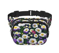 Wild Flowers and Cornflowers Daisies Zipper Fanny Pack, Crossbody Bags with Adjustable Strap for Jogging, Cycling