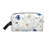 Wild Flowers and Cornflowers DaisiesMakeup Trave Bag for Women,Cosmetic Large Capacity Organizer