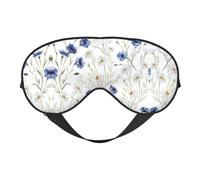 Wild Flowers and Daisies Breathable Adjustable Eye Mask Effective Shading Blindfold for Sleeping with Elastic Strap