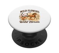 Wild Flowers And Wild Horses Western Watercolor Graphic PopSockets Adhesive PopGrip