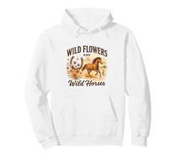Wild Flowers And Wild Horses Western Watercolor Graphic Pullover Hoodie