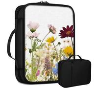 Wild Flowers Bible Bag Large Bible Case Cover for Women Men, Multi-Functional Church Bag Bible Protector with Handle Zippered Pocket Christian Gift Bible Study Supplies