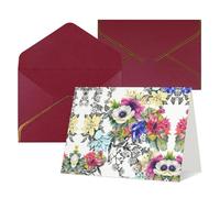 Wild Flowers Birds Leaves Branches Greetings Romantic Card With Envelopes, Send To A Close Friend,Phnom Penh Pearl Paper Greeting Card