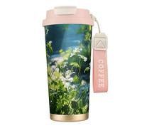 Wild Flowers Birds Leaves Branches2 Print Stainless Steel Insulated Travel Coffee Mug, Camping Mug,Coffee Tumbler For Men Women