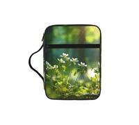 Wild Flowers Birds Leaves Branches3 Print Book Protector Holder Case, Study Bible Carrying Case With Multiple Internal Compartments