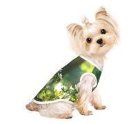 Wild Flowers Birds Leaves Branches3 Print Dog Shirt Summer Pet T-Shirts Stretchy Cats Dogs Tee Shirt Sleeveless Tank Top Dog Vest
