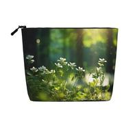 Wild Flowers Birds Leaves Branches3 print Makeup Bags for Purse Zipper Cosmetic Pouch Large Travel Canvas Make Up Organizer, Black, One Size